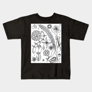 Flowery Coloring Page Kids T-Shirt